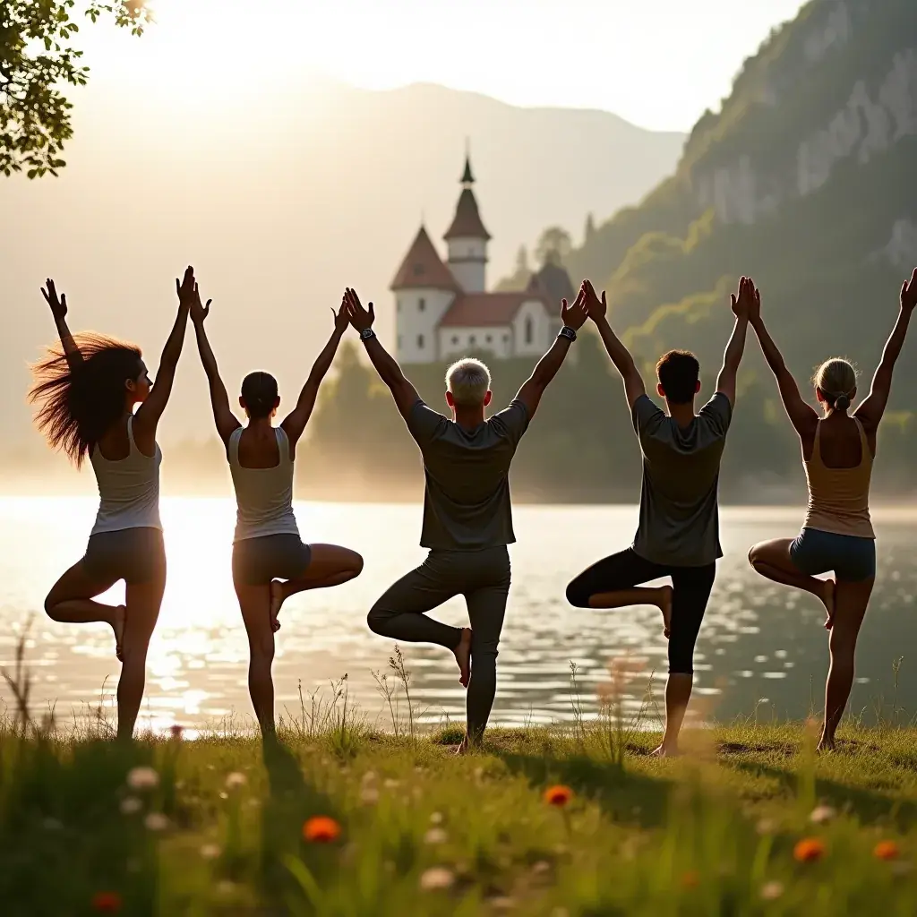 Mlada ženska izvaja jogo v sončnem parku